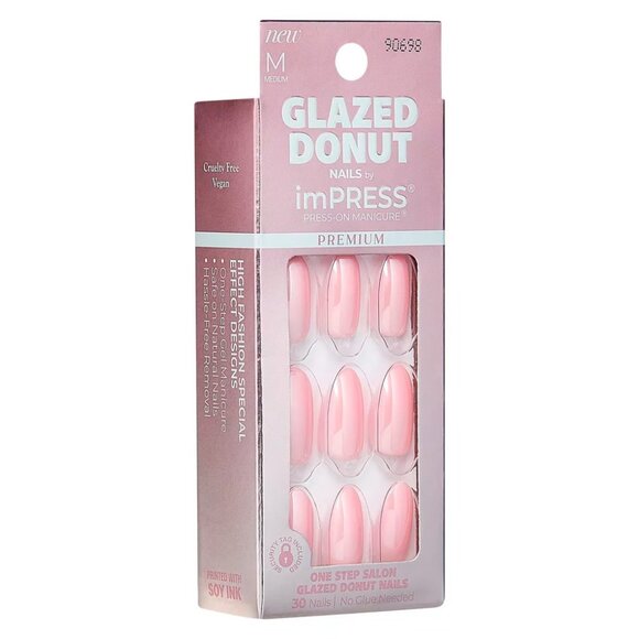 KISS ImPRESS Strawberry Glazed Donut Nails  / Medium Length - Picture 5 of 9
